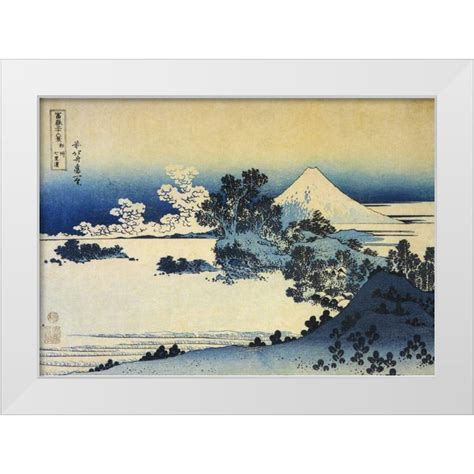 Hokusai X White Modern Wood Framed Museum Art Print Titled Mount