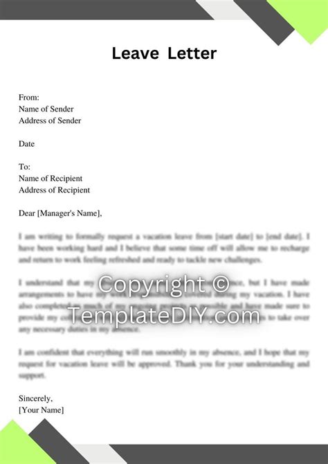 Vacation Leave Letter Sample With Examples In Pdf Word