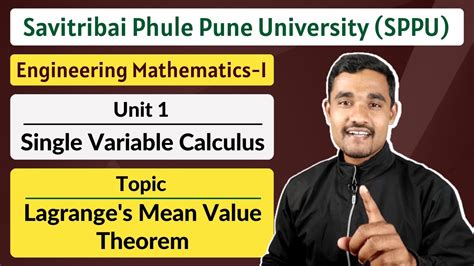 Unit 01 Topic 02 Lagrange S Mean Value Theorem LMVT Engineering