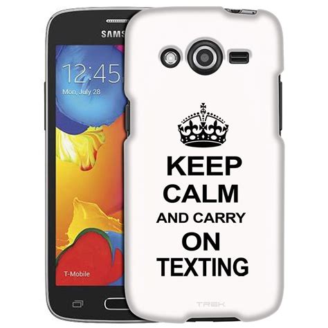 Samsung Galaxy Avant KEEP CALM And Carry On Texting On White Slim Case