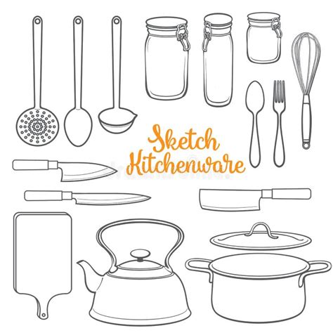 Cutlery Sketch Isolated Object Vector Illustration Stock Vector Illustration Of Silver Hand