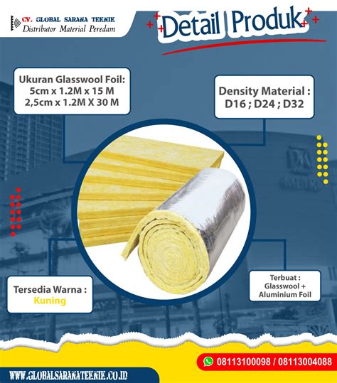 Glasswool Foil Cm Murah Peredam Suara Isolasi Mandiri