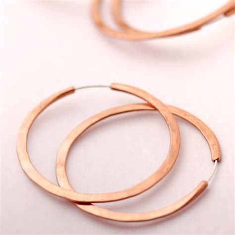 Copper Hoop Earrings 2 Inch Endless Copper Hoops Etsy