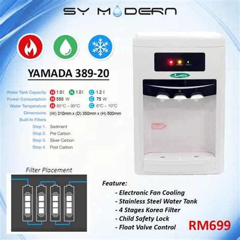 Yamada 389 20 Hot Warm Cold Desktop Water Dispenser Electronic Fan