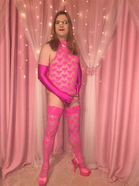 Joanie A Mature TV Wears And Models Her Pink Heart Teddy Set Photo AShemaletube