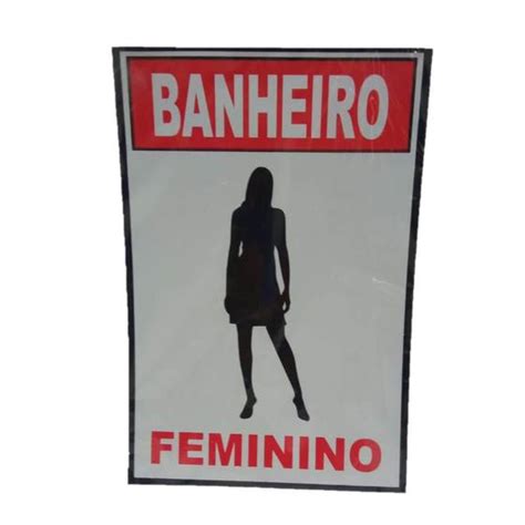 Placa de Sinalização 30X20cm BANHEIRO FEMININO EDILMAR PAIVA Placa