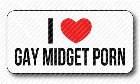 I LOVE HEART GAY MIDGET PORN Gag Joke Prank Funny Hard Hat Toolbox Sticker EBay