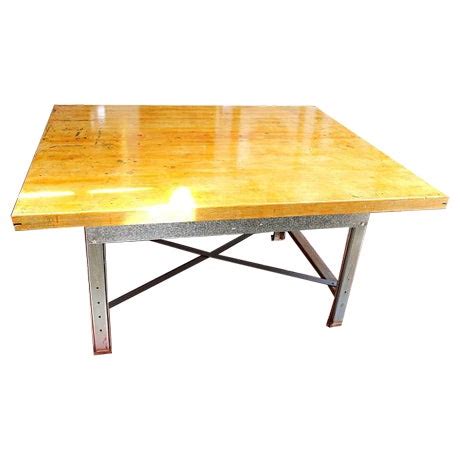 Vintage Industrial Work Table | Chairish