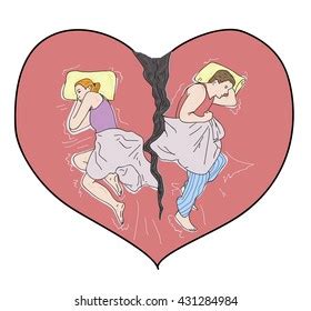 Naked Couple Bed On Background Heart Stock Vector Royalty Free 429759751 Shutterstock