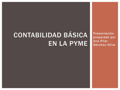 Contabilidad B Sica Ppt