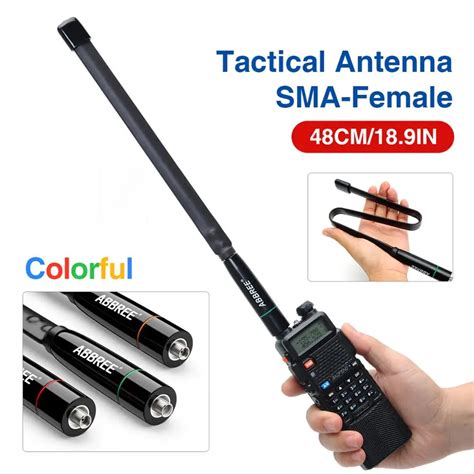 ABBREE antena táctica de doble banda para Walkie Talkie Baofeng AR