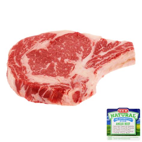 H E B Natural Beef Ribeye Steak Bone In Usda Choice Shop Beef At H E B