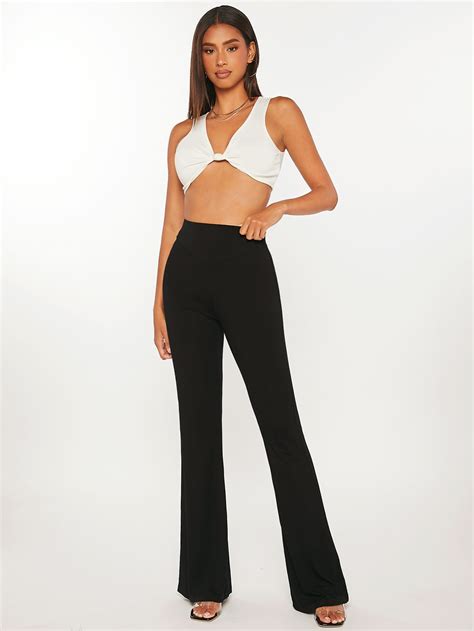 SHEIN Tall High Waist Flare Leg Trousers SHEIN UK