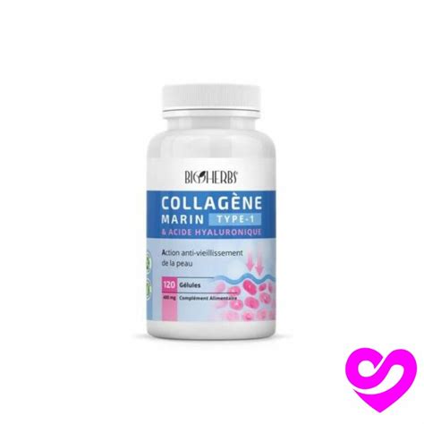 Bioherbs Collagène Marin et Acide Hyaluronique 120 Gélules Silina Para