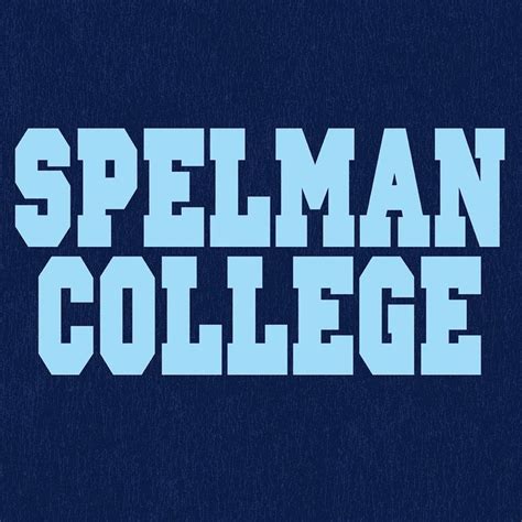 the spellman college logo on a blue background