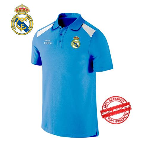 Real Madrid เสื้อโปโล เรอัลมาดริด ลิขสิทธิ์แท้ M017pl สีฟ้า Shopee