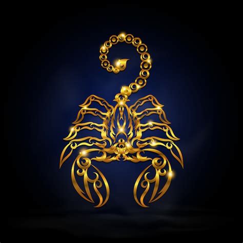 Premium Vector Gold Scorpion Symbol