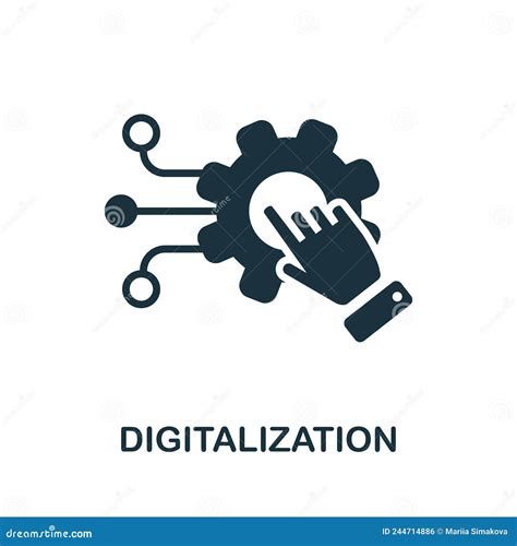 Digitalization Icon Simple Line Element Digitalization Symbol For