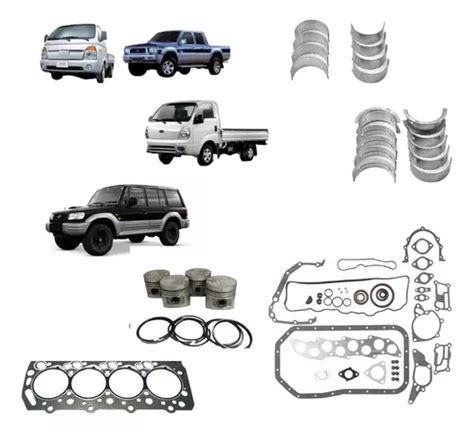 Kit Pistão Anéis Bronzinas Juntas 2 5 8v Pajero 1996 2001