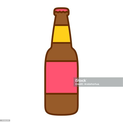 Cartoon Beer Bottle Icon Isolated On White Background Stock