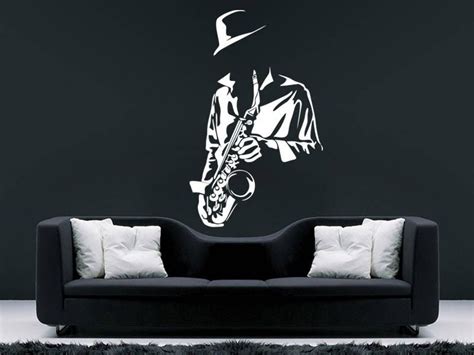 Saxophonist Wall Sticker Saxophone Wall Decal Jazz Etsy