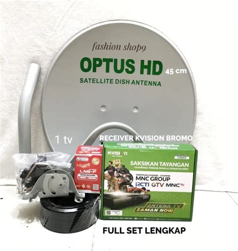 Parabola Mini Optus Cm Full Set Paketan Receiver Kvision Bromo