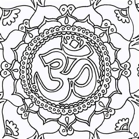 Om Mandala Coloring Page With Abstract and Zendala Elements, Download ...