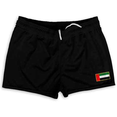 United Arab Emirates Country Heritage Flag Shorty Short Gym Shorts 2 5 Inseam Made In Usa Black