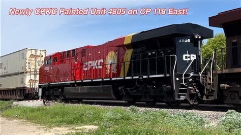 New CPKC Livery New CPKC Painted Unit 4805 On CP 118 East 6 2 2024