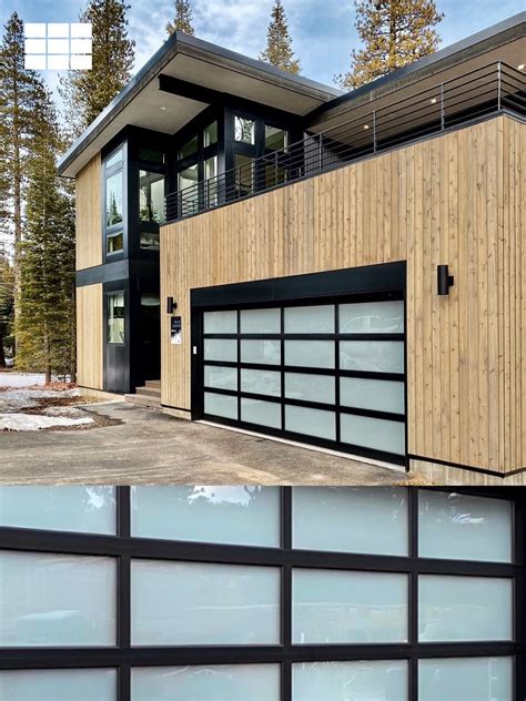 Full View Frosted Glass Aluminum Contemporary Garage Door On Luxury