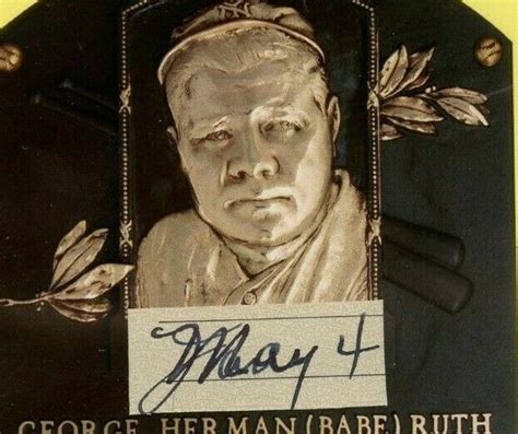 Babe Ruth May Signed Cut Handwriting Hof Plaque Bas Beckett Bgs Ebay