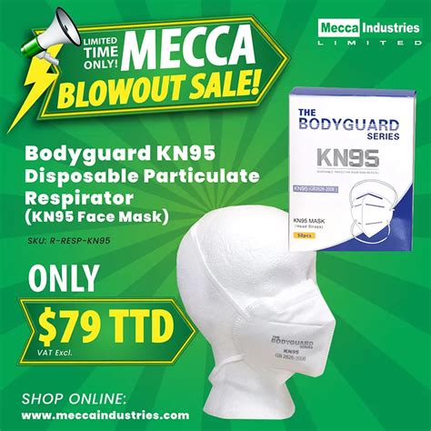 Bodyguard KN95 Disposable Particulate Respirator (KN95 Face Mask) – Mecca Industries Ltd