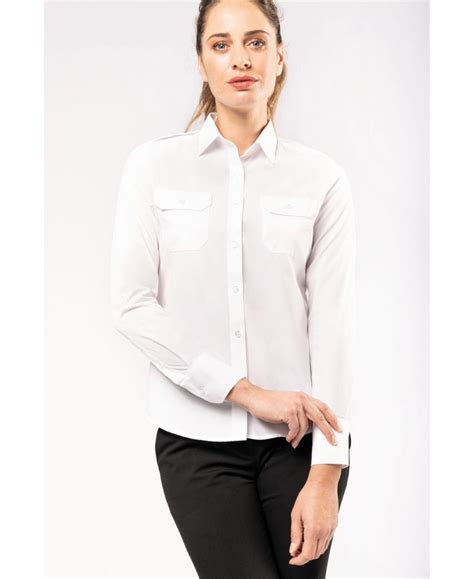 Chemise pilote manches longues personnalisé femme