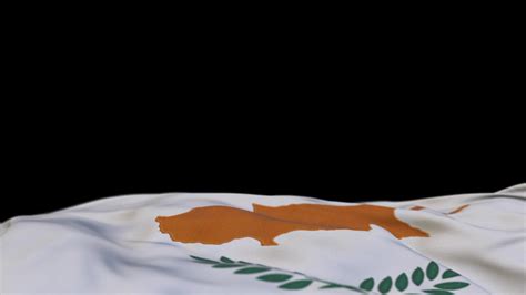 Cyprus Fabric Flag Waving On The Wind Loop Cypriot Embroidery Stiched