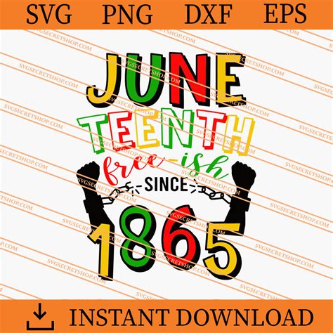 Juneteenth Free Ish Since 1865 SVG Juneteenth SVG SVG Secret Shop