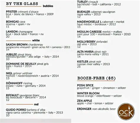 Menu at Orchard City Kitchen pub & bar, Campbell