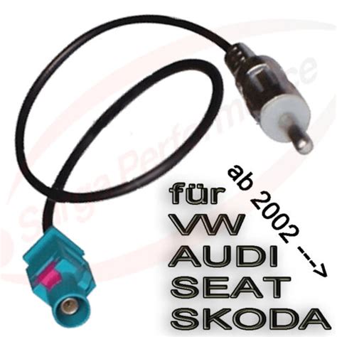 Car Radio Fakra Antenna Adapter On Iso Din Plug For Vw Skoda Seat Audi