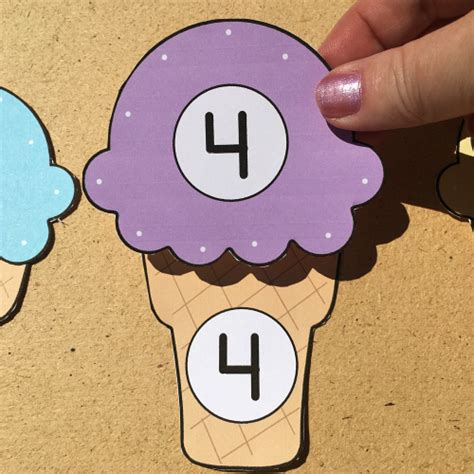 Ice Cream Cone Number Match Printable