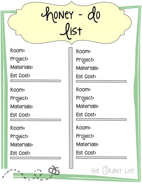 Honey - Do List + Printable - mom makes dinner