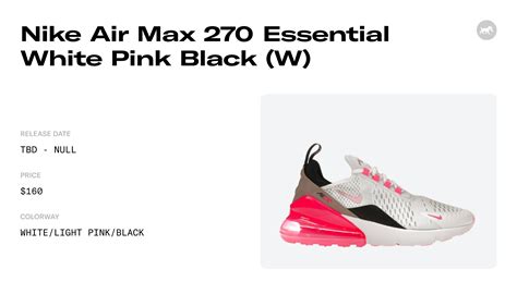 Nike Air Max 270 Essential White Pink Black (W) - DM3048-100 Release Info