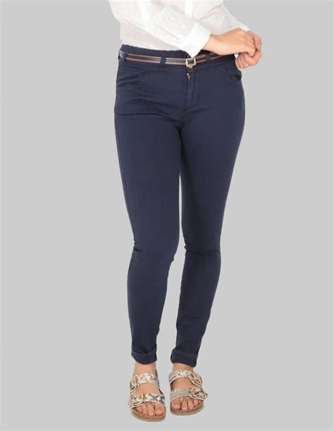 Venta Pantalon De Gabardina Blanco Mujer En Stock