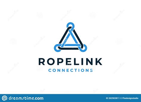 Blue Rope Link Logo Concept Stock Vector Illustration Of Sign String