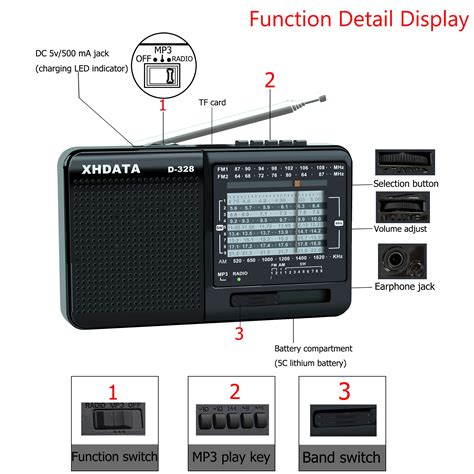 Xhdata D-328 Fm Radio Am Sw Draagbare Kortegolf Ra... – Vicedeal
