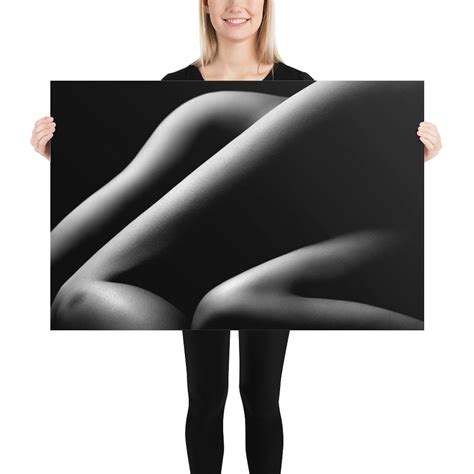 Nude Figurative Bodyscape Of A Woman No Black White Etsy