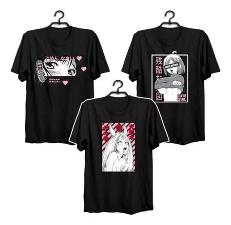 Paquete De Playeras Waifu Material Cute Girl Sexy Hentai Envío gratis