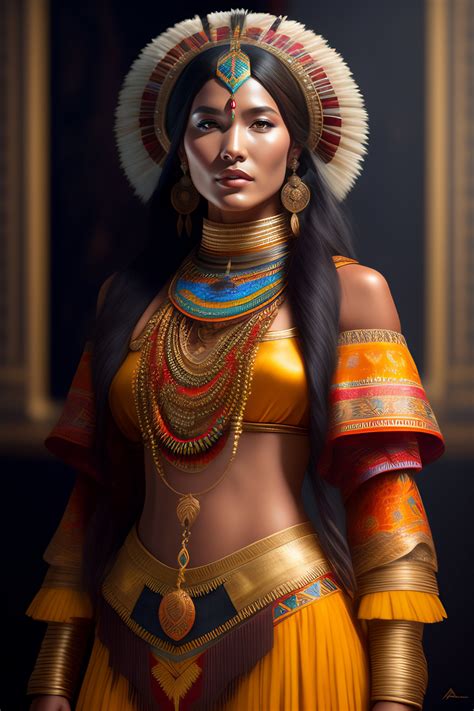 Lexica Full Body Painting Of A Native Inca Woman Ultra Realistic