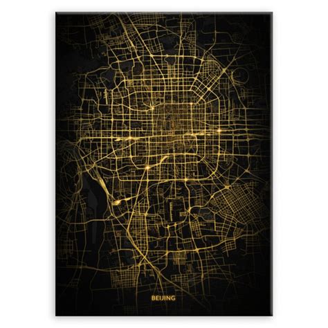 Plakat Metalowy Mapa City Lights Pekin M MURRANO