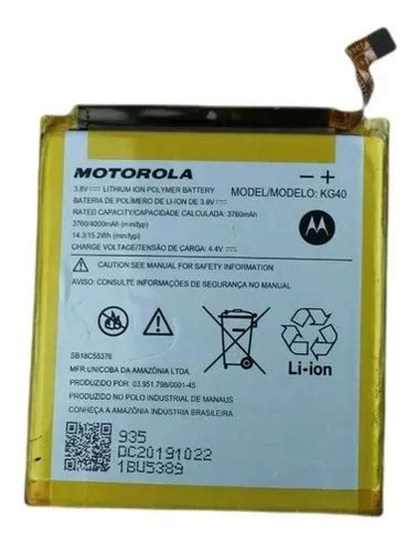 Bateria Motorola Kg40 Moto G8 Play Xt2015 Original Garantia MercadoLivre