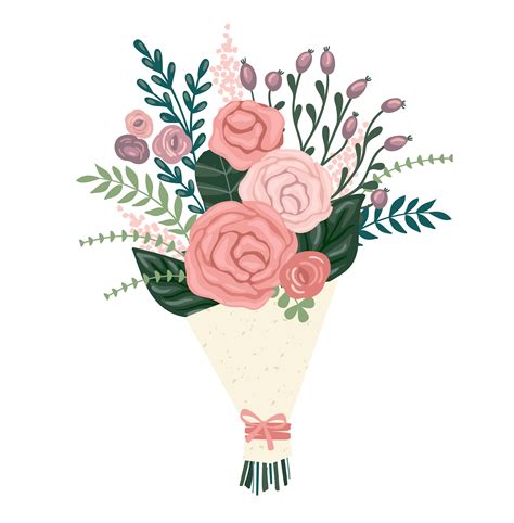 Vector Illustration Bouquet Of Flowers 346078 Vector Art At Vecteezy