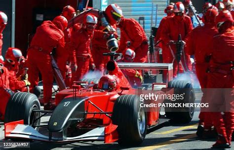 German Ferrari Driver Michael Schumacher Leaves The Pits Of The Monza